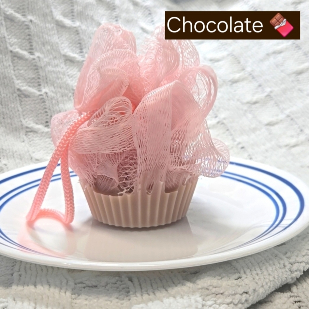 Hand Crafted Novelty Fall Holiday Mini Loofah Infused Cupcake Shea Butter Soap - Picture 5 of 6